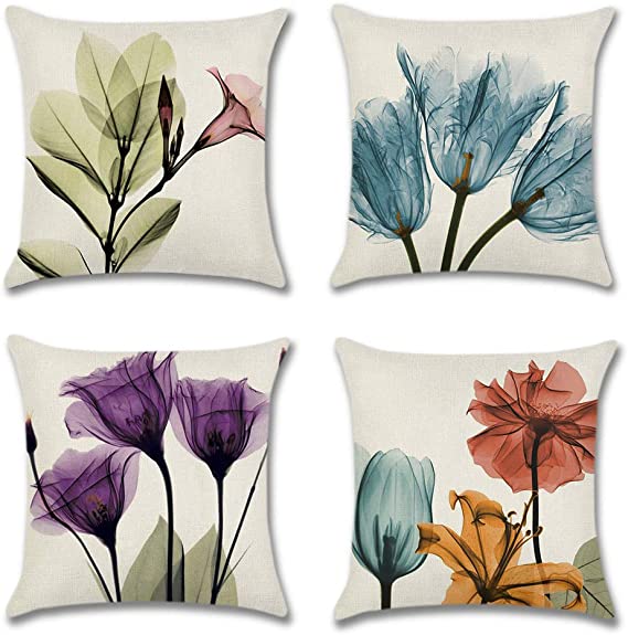 Pack of 4 pack velvet print cushion ( multi )