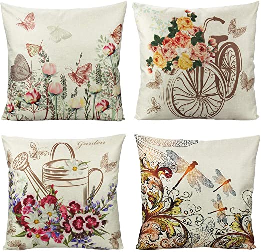Pack of 4 pack velvet decorative print cushion ( multi )