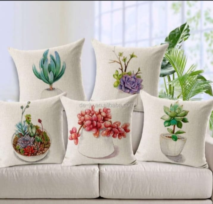 Pack of 5 pack velvet decorative print cushion ( multi )
