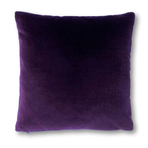 Pack of 2 velvet decorative plain cushion ( purple )