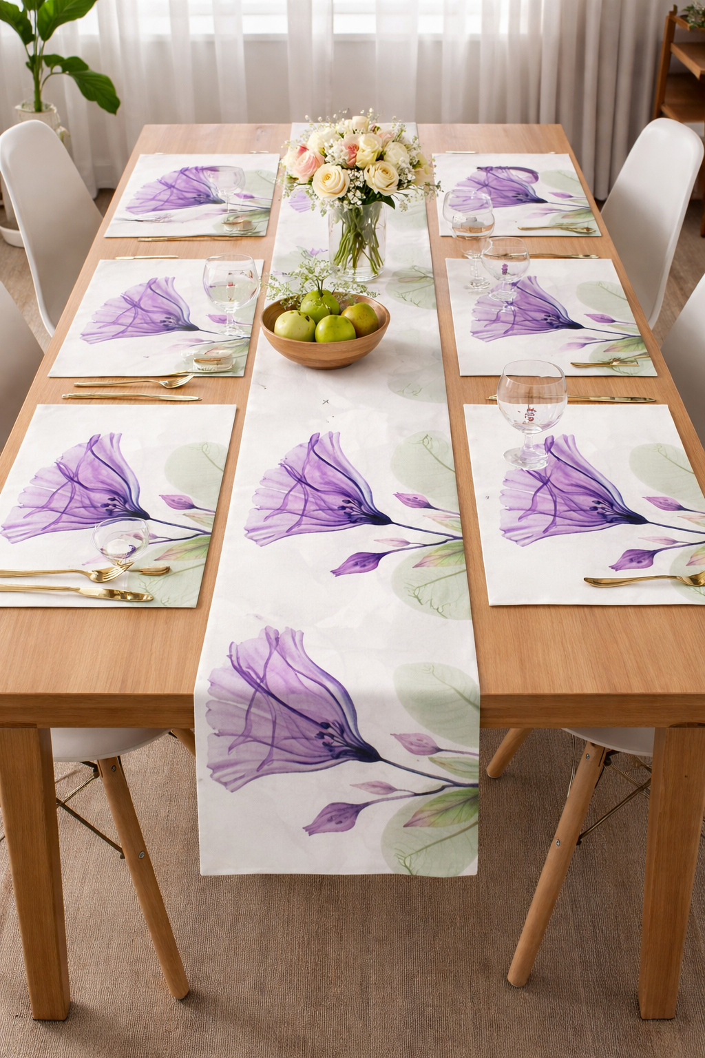Pack of 7 pack velvet decorative print table runner