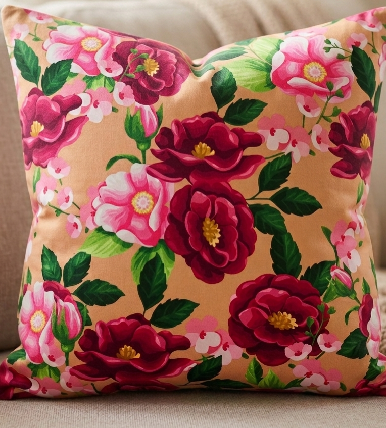 Pack of 2 pack velvet decorative print cushion ( multi )
