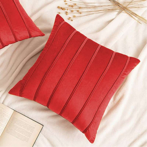 Pack of 2pack velvet decorative cushion  ( Red )