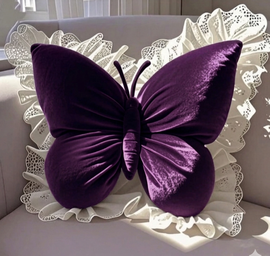 Pack of 1 pack velvet butterfly cushion  ( purple )