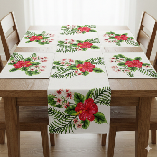 Pack of 7 pack velvet decorative print table runner