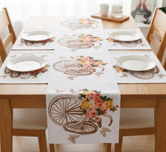 Pack of 7 pack velvet decorative print table runner